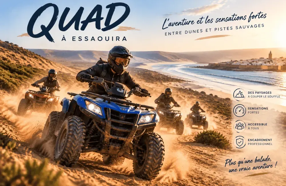 Quad à Essaouira : aventure et sensations fortes entre dunes de Cap Sim et pistes côtières sauvages