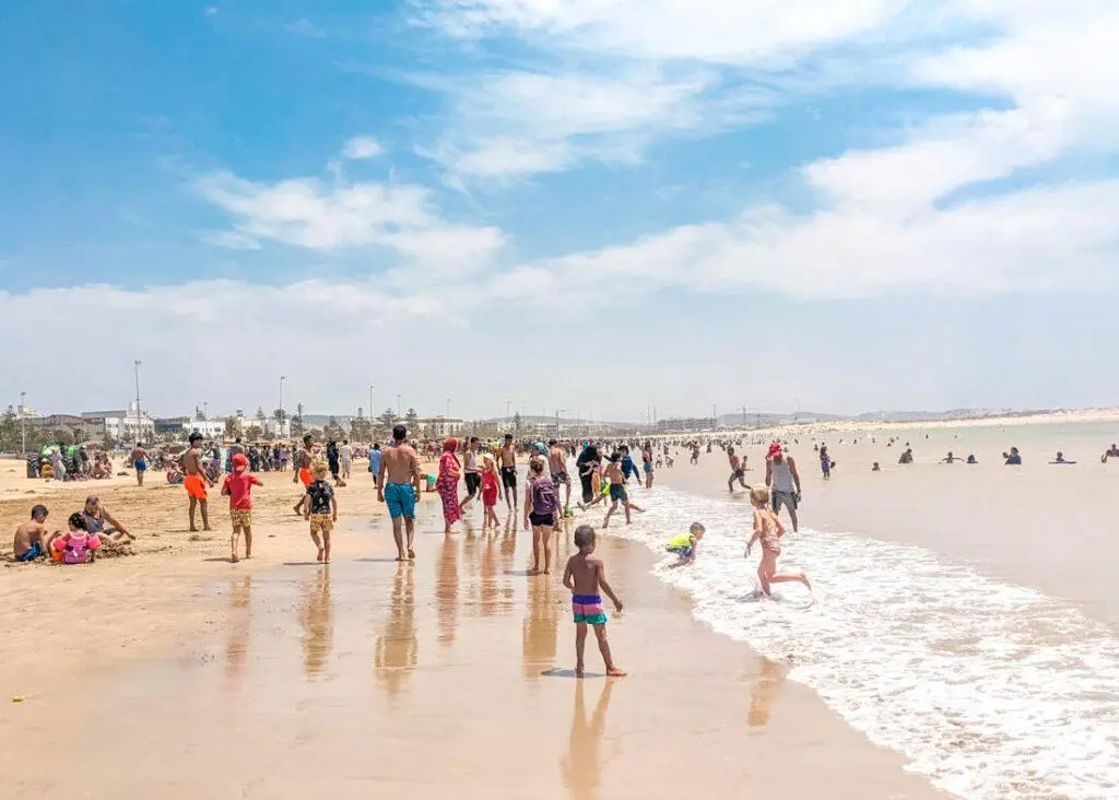 Balade en dromadaire en famille le long des dunes de Diabat à Essaouira